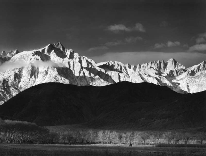 Ansel Adams, Winter Sunrise, Sierra Nevada, from Lone Pine, CA, 1944