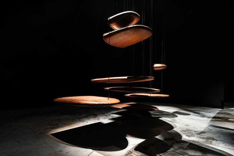 Basmah Felemban Wave Catcher, 2023 Teak wood veneer Various sizes