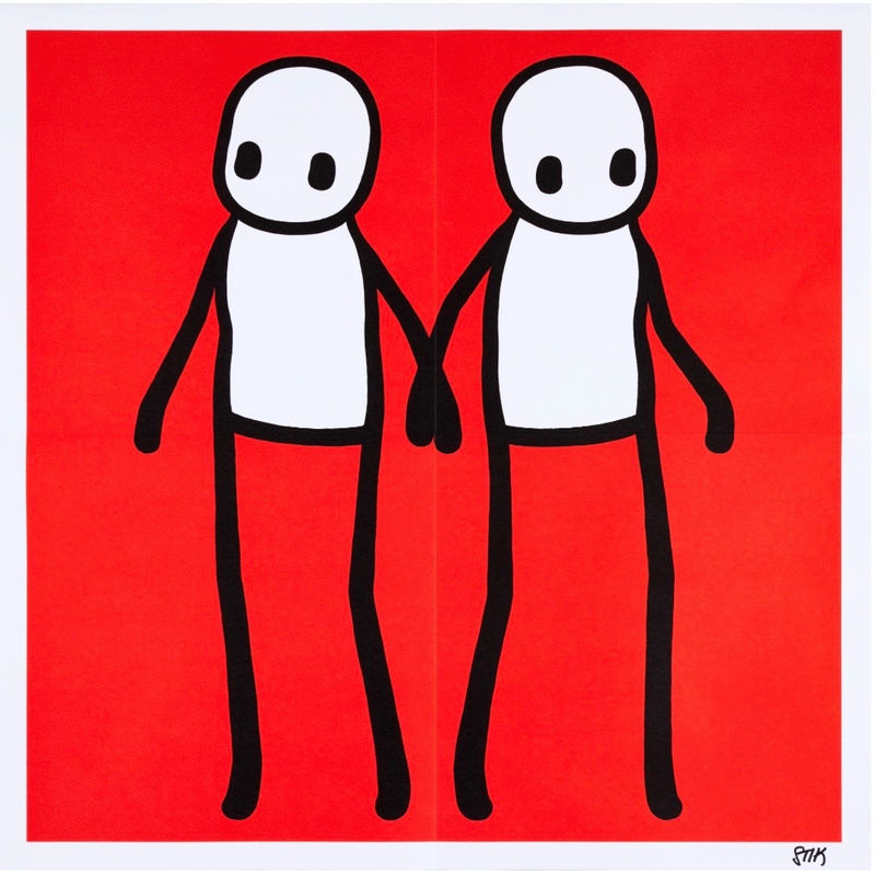 Stik, Stik, Holding Hands, Signed. Red, 2020