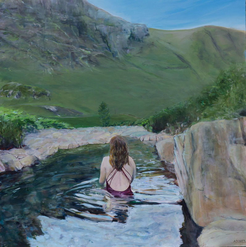 Anne Skinner, Wild Swimmer by the Rocks, Glencoe
