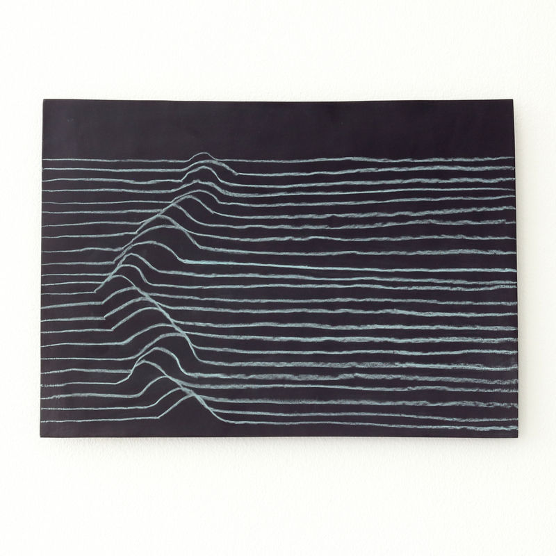 Charlotta Bellander Holding on to lines #1, 2019 Porcelain, ceramic crayons 30 x 42 cm