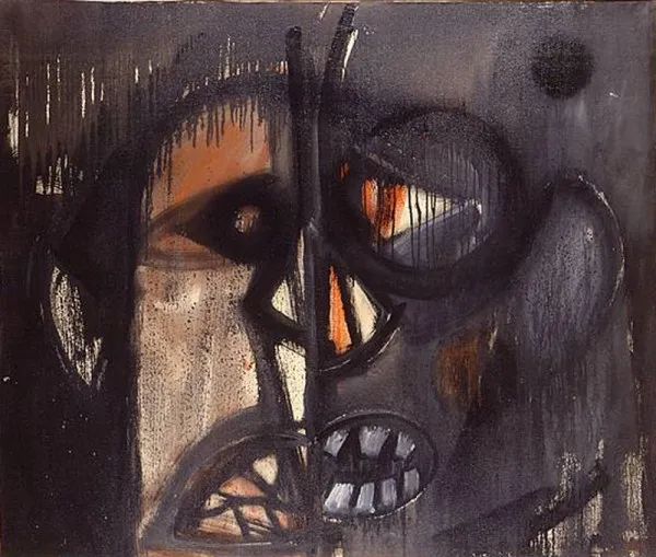 Merton D. Simpson Confrontation II-A, 1968 Oil on Canvas 50 x 60 in. 127 x 152.4 cm