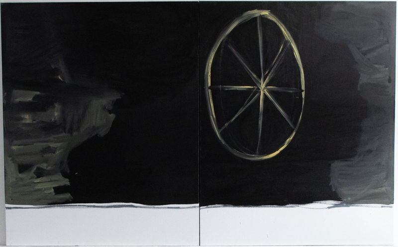 Roxane Gouguenheim Roue, 2025 Huile sur toile 162 x 260 cm