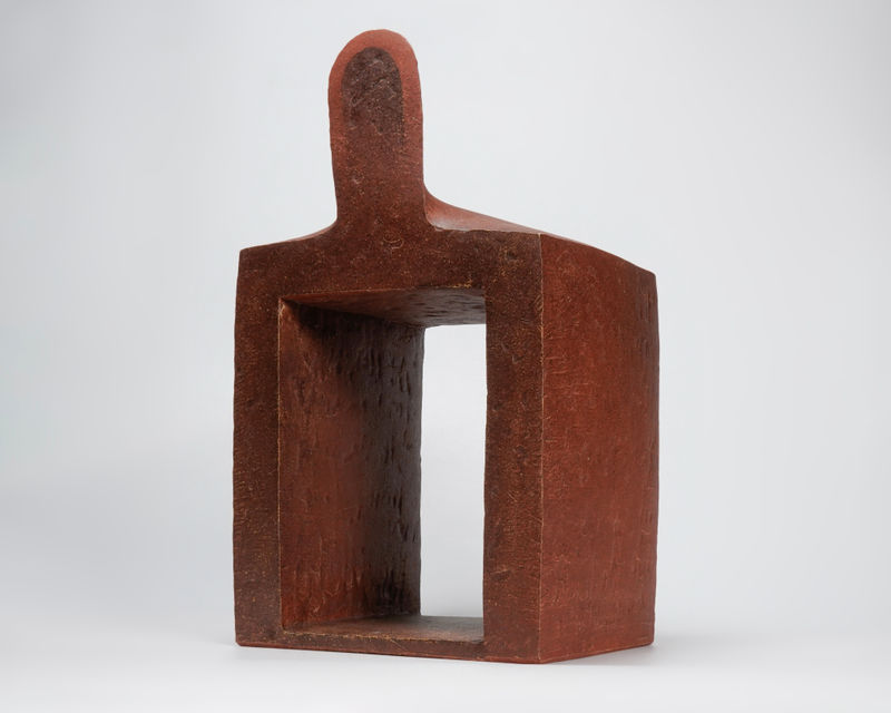 Suzuki Osamu 鈴木治 Stoneware Form, Horse "Uma-No-Yakata", 1980 Stoneware H19.7" x W10.9" x D10.0" H50.2 x W27.8 x D25.5 cm With Signed Wood Box