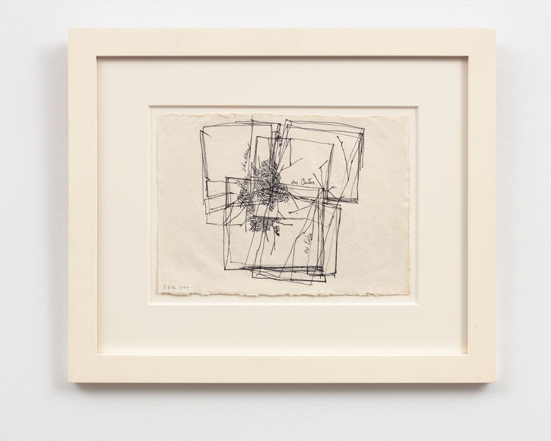 Barry Le Va Study for Installation, "On Edge, On Center Shatter" (1968-71), Porto, Portugal, 1999, 1999 ink on paper 8 1/4 x 11 1/2 in (21 x 29.2 cm)