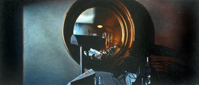 ENHANCE 34 TO 36 (CENTER IN, PULL BACK, STOP), 2003 Oil on linen 36 x 84 x 2.5 ins