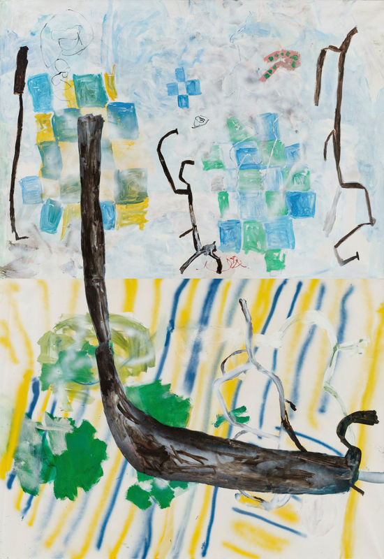 林亦軒 Lin YiHsuan 站起來轉一圈 Stand up and Turn around, 2021 畫布油彩、噴漆 oil and spray on canvas 260 x 180 cm