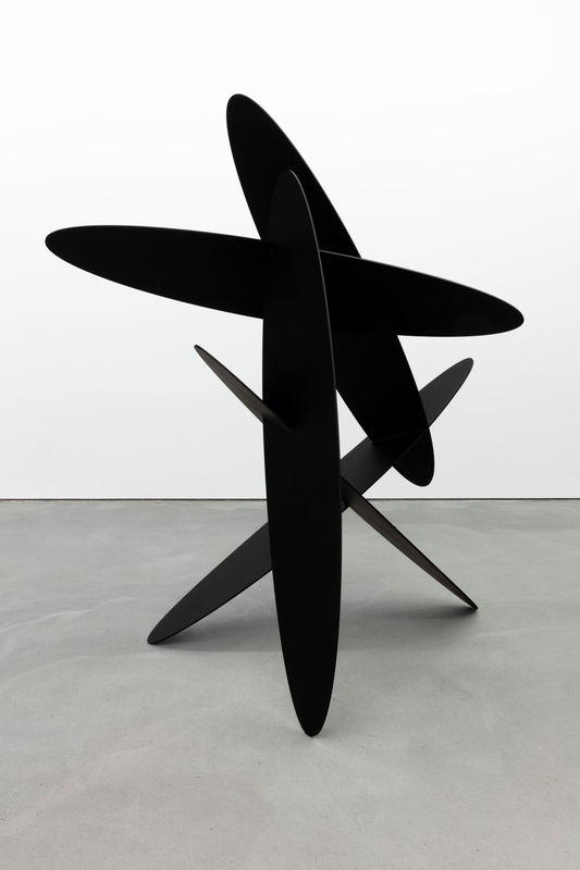 Amalie Jakobsen Osculating Orbits (II), 2021 Aluminum, primer, acrylic paint 64 5/8 x 62 1/4 x 37 in 164 x 158 x 94 cm