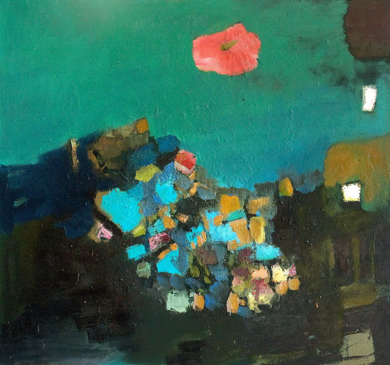 Jennifer Hornyak, Pink with Blue Clusters, 2023