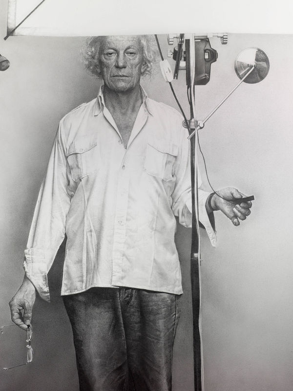 Jean-Olivier HUCLEUX Portrait de Roman Opalka Dessin 191 x 151 cm