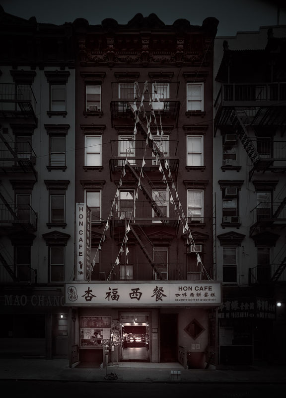 Michael Massaia Hon Cafe Hand toned silver gelatin print 28 x 22 inches, Edition of 10 40 x 30 inches, Edition of 7 53 x 42 inches, Edition of 3