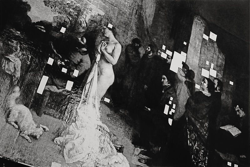 Alan Miller The Painter’s Studio: an allegory of seven years of my artistic life. Gustave Courbet 1855, Musée D’Orsay., 1989/26 black and white silver gelatin negative transferred to digital file 333 x 500mm 565 x 725 x 40mm framed