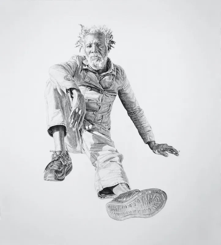 Joel Daniel Phillips Eugene #3, 2014 charcoal & graphite on paper. Framed 18 x 16 in.