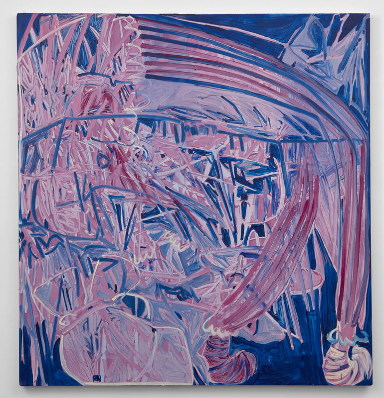 Jadé Fadojutimi Clumsy, 2017 oil on canvas 180 x 170 cm, 70.9 x 66.9 in