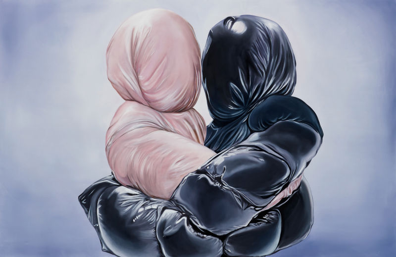 Charlie Stein Virtually Yours (Kiss), 2025 Oil on canvas 59 x 90 1/2 in 150 x 230 cm