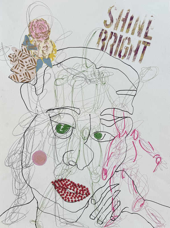 BRIGHT STAR, 2025 Mixed Media + Collage on cold-pressed watercolor paper 32 x 26 in 81.3 x 66 cm