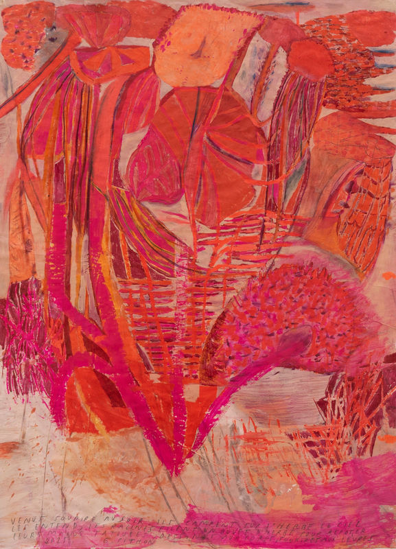 Geoffroy Pithon Carmina Paginata III, 2025 Acrylic and mixed media on paper 143 x 104 cm