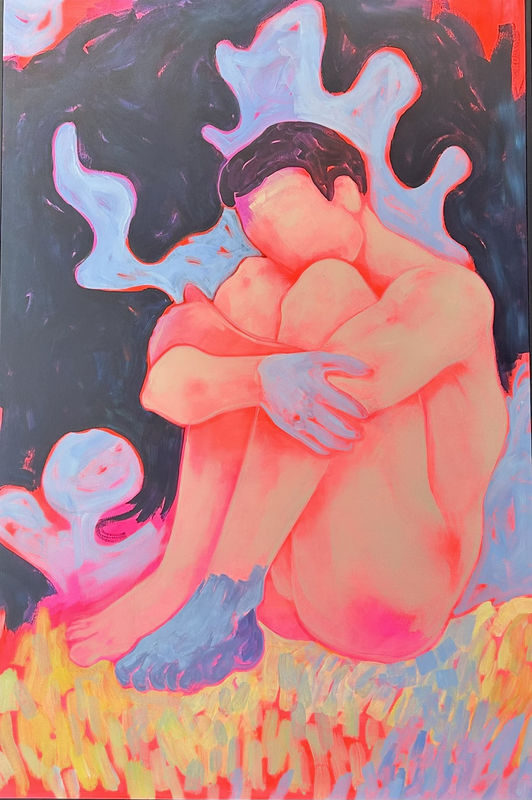 Salma Cheddadi Atlas n°7 Acrylique sur toile 150 x 100 cm