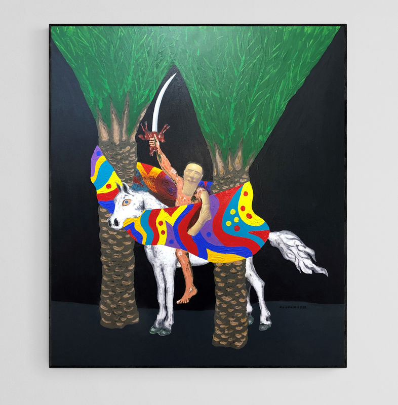 Untitled, 2022 Aladdin Mohammed Mixed media on canvas 140 x 120 cm