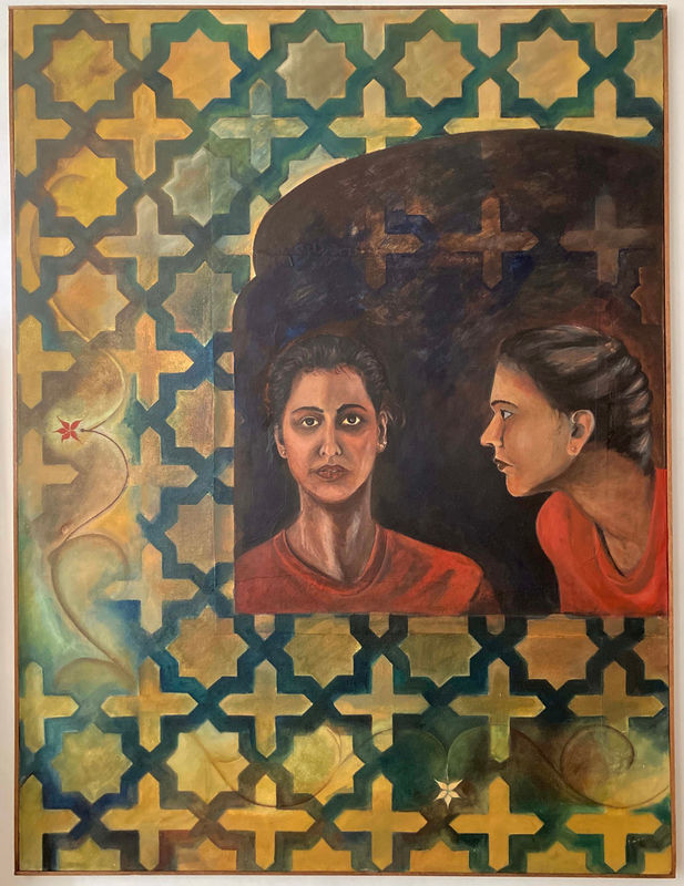 Bhajan Hunjan Dialogue 1, 1989 Acrylic on Paper and Canvas 92 x 122 cm 36 1/4 x 48 in