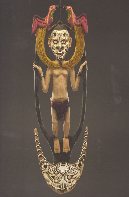 Kaua Gita Bird of Paradise Suspension hook wood, natural pigments, bush fibre, natural dyes, shells 135 x 39 x 3 cm