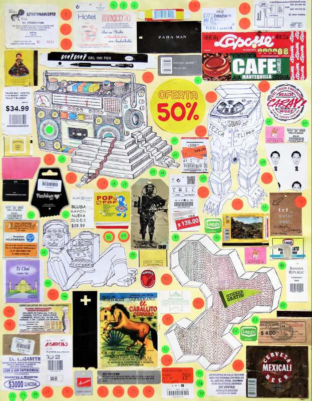 Cisco Jiménez Mexico 70, 2014-16 Collage and drawings 25.5 x 19.8 in 64.8 x 50.2 cm