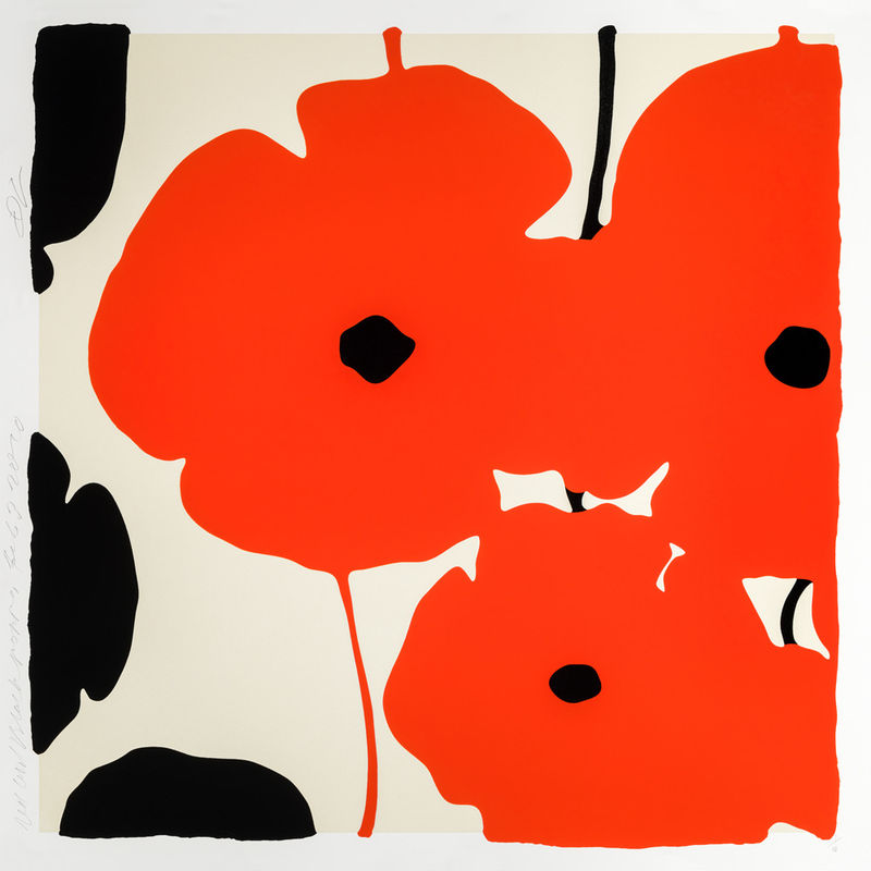 Donald Sultan, Red & Black Poppies, Feb 3 2020, 2020