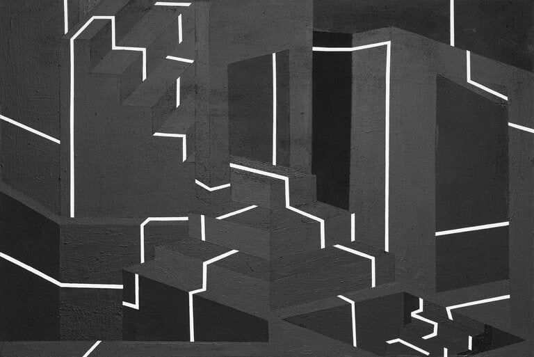 Sadaf Seyed Light Mindedness, 2022 Sand, Cement, Dm5 Glue, Gesso, Acrylic on canvas 80 x 120 cm 31 1/2 x 47 1/4 in