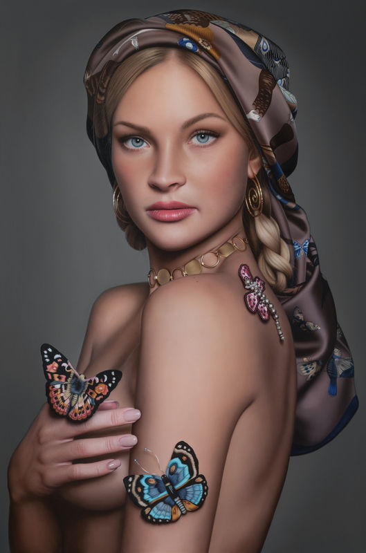 Anna Halldin-Maule Borrowed Wings, 2024 oil on linen 72 x 48 inches