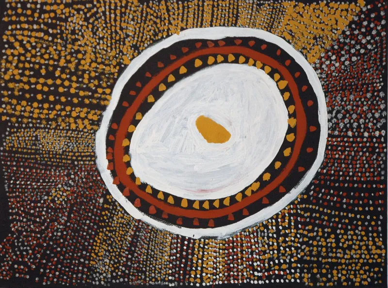 Conrad Tipungwuti Kulama natural ochres on linen 90 x 120 cm