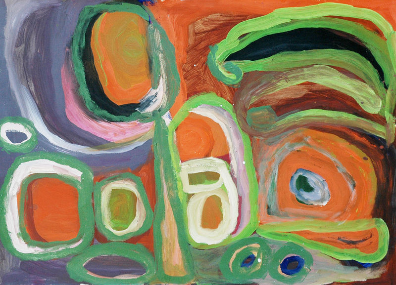 Yata Gypsy Yadda Tarpu atelier artist acrylic on 250gsm velin arches 54 x 75 cm