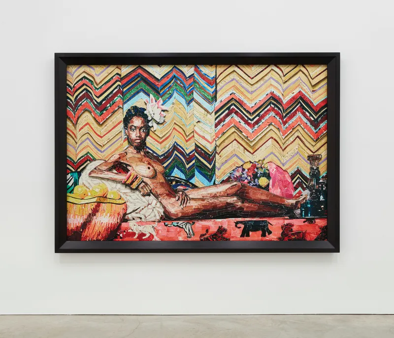 Vik Muniz Mayra, Scraps, 2024 Archival inkjet print 63 x 95 inches 160 x 241.3 cm Framed: 70 5/8 x 102 5/8 x 3 1/8 inches Edition 1 of 6