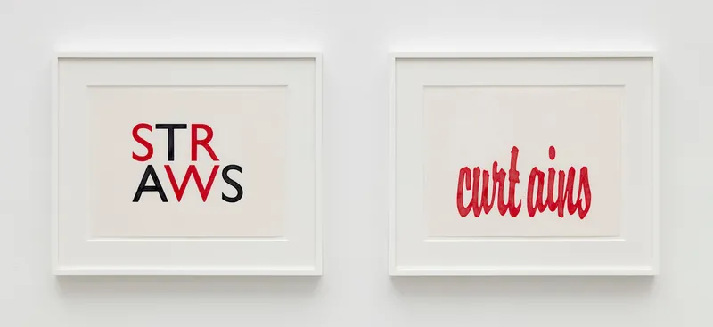 Kay Rosen Drawn, 2008 Color pencil on paper 2 parts: 10.625 x 14 inches (27 x 35.6 cm) each