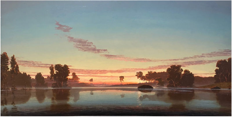 Stephen Hannock, Flooded River Above the Oxbow (Rose Horizon at Dawn), 1990