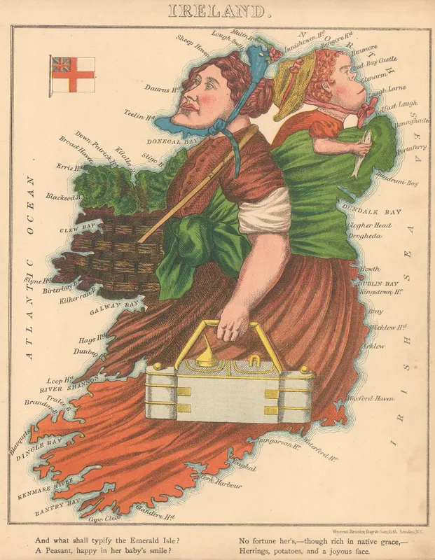 Aleph, Scarce caricature map of Ireland, 1869