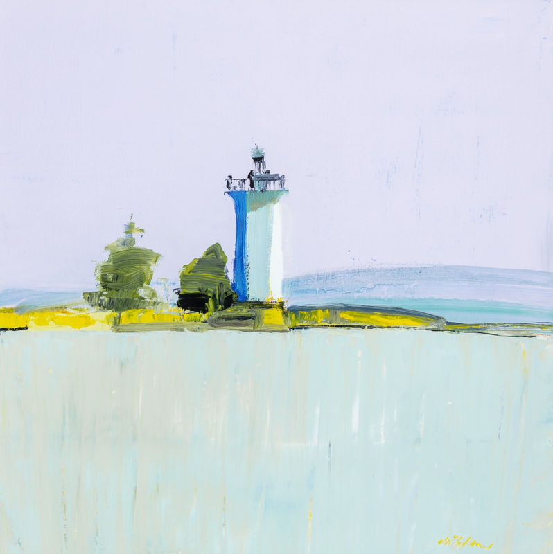 Mhairi McGregor RSW Lake Winnebago Oil on canvas 21 x 21 "