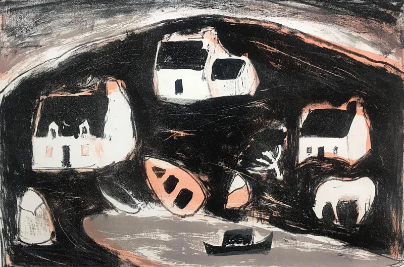 Anne Redpath RSA (1895-1965), Landscape Kyleakin, late 1950s, lithograph, printed with Harley Brothers Ltd, Edinburgh, courtesy of the artist's family / Royal Scottish Academy / Bridgeman Images.