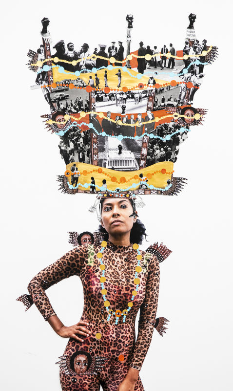 Headdress XXI (2021) by Helina Metaferia. Courtesy of the artist and Addis Fine Art.