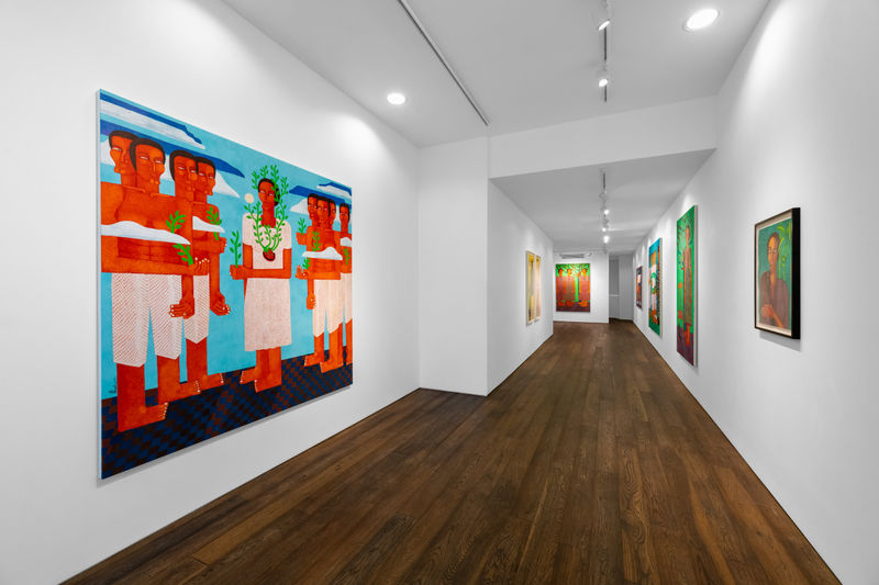 Amel Bashier, installation view of “ورد الجوري ‘Ward el Juri’” at Addis Fine Art in London, 2024. Photo by Deniz Guzel Photography. Courtesy of Addis Fine Art