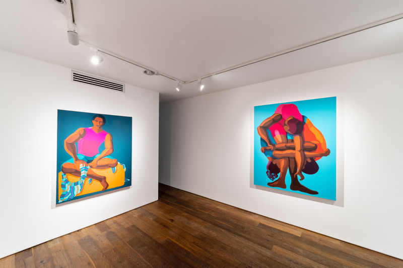 Installation view of The Space Between Us at Addis Fine Art, London (2021). Courtesy of Lucy Emms.