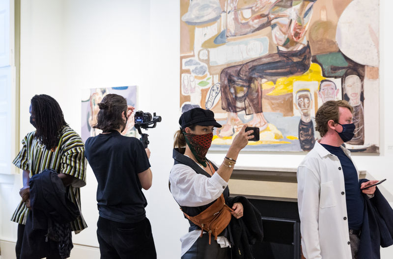 Addis Fine Art booth at 1-54 Art Fair 2020. Photography by Adam Razvi