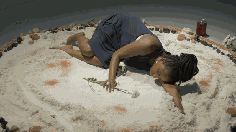 Helina Metaferia, Still from 'Slow Dirt' Performance 2016