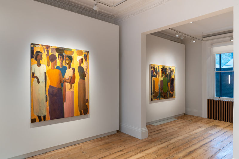 Installation View of Pillars of Life: Tadesse Mesfin at Cromwell Place. Courtesy of Lucy Emms.