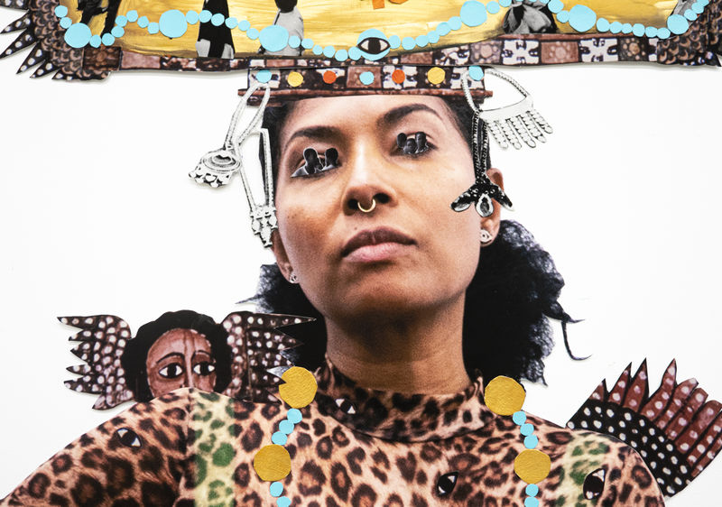 Headdress XXI (2021) by Helina Metaferia. Courtesy of the artist and Addis Fine Art.