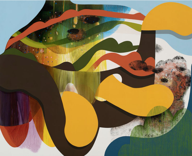 "Reverie (There's a Hole in My Bucket Dear Liza)," 2021, acrylic and glitter on canvas, 78 x 96 inches