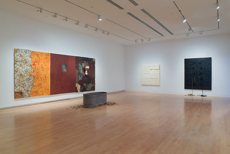 Harmony Hammond, Material Witness: Five Decades of Art, The Aldrich Contemporary Art Museum, March 3 to September 15, 2019 (installation view detail, South Gallery) Courtesy of the artist and Alexander Gray Associates, New York © 2018 Harmony Hammond / Licensed by VAGA at Artists Rights Society (ARS), NY Photo: Jason Mandella.