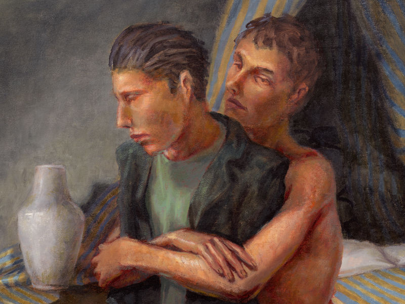 "High-Heeled Embrace," 1989 (detail), Oil on canvas