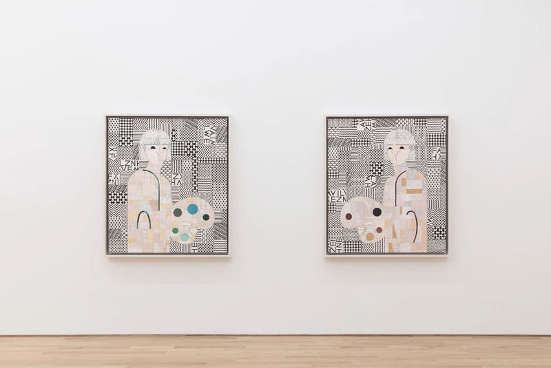 Ruby Sky Stiler’s "Self-Portrait With Palette" (2021), at Nicelle Beauchene Gallery. Credit: Ruby Sky Stiler and Nicelle Beauchene Gallery; JSP Art Photography