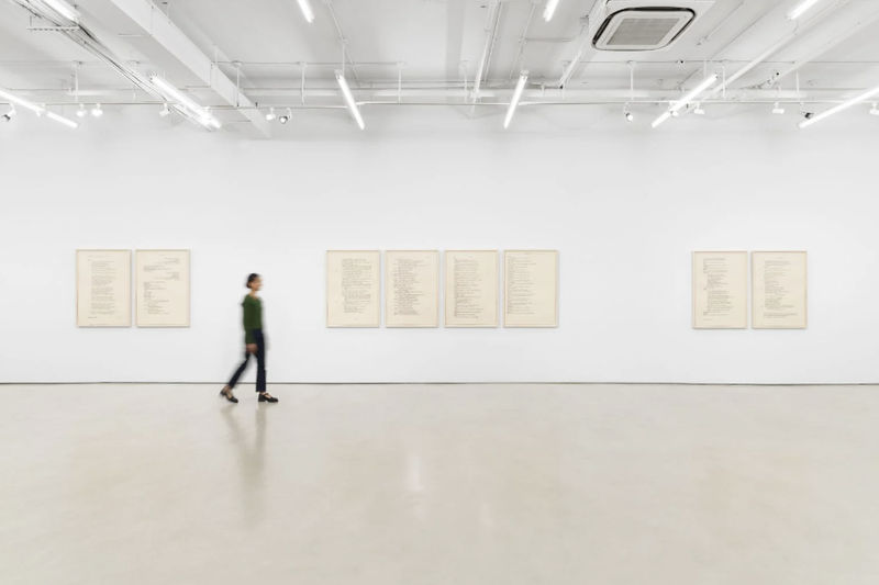 Installation view: Bethany Collins, "Undercurrents," Alexander Gray Associates, 2023.