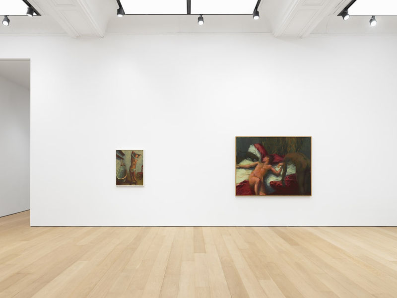 Installation view: Hugh Steers: Conjuring Tenderness : Paintings from 1987 Alexander Gray Associates, New York, 2024.
